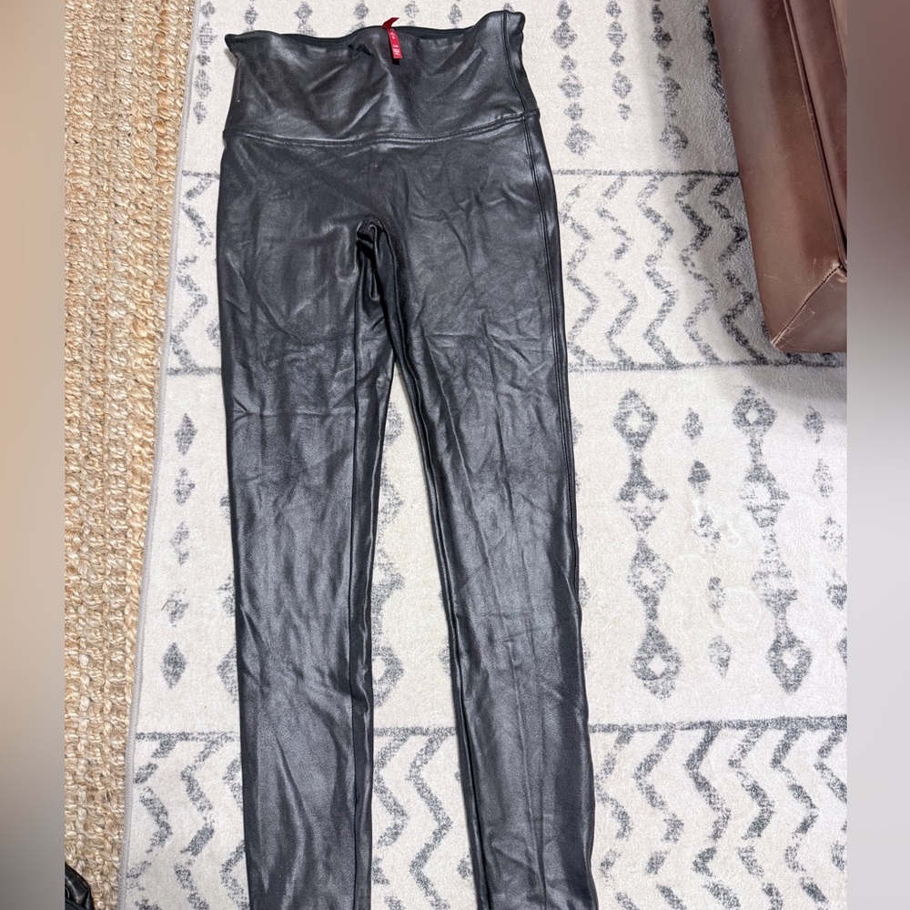 SPANX Black Faux Leather Leggings